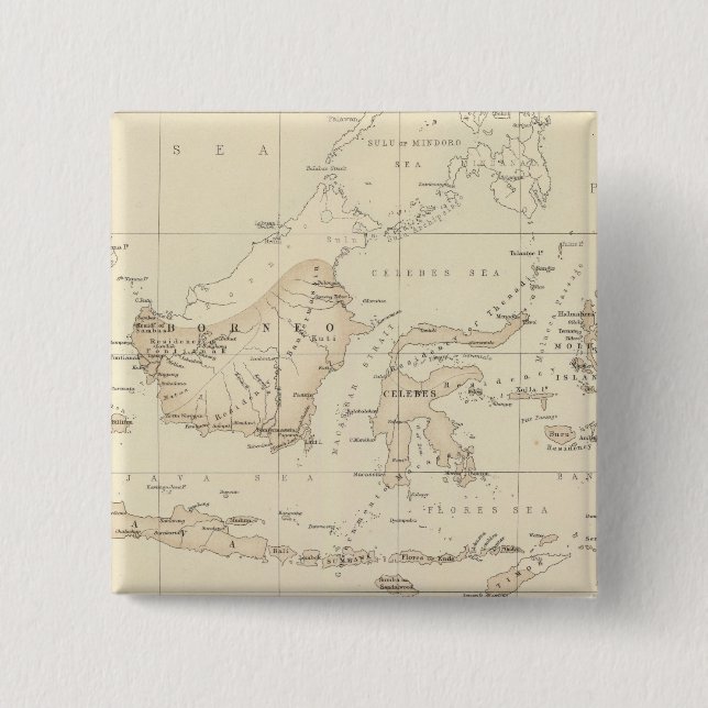 Bóton Quadrado 5.08cm Posse holandesa no Arquipélago indiano (Frente)