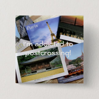 Bóton Quadrado 5.08cm Postcrossing fan badge