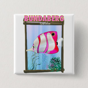 Bóton Quadrado 5.08cm Poster de viagens de Bundaberg Austrália