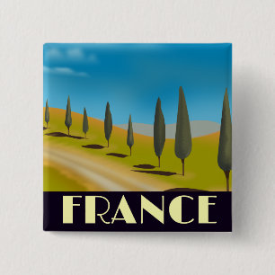 Bóton Quadrado 5.08cm poster de viagens de estilo vintage da França