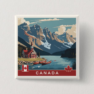 Bóton Quadrado 5.08cm Poster de viagens do Canadá