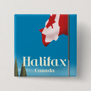 Bóton Quadrado 5.08cm Poster de viagens Halifax Canadá