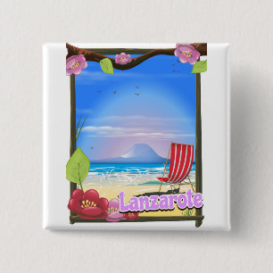 Bóton Quadrado 5.08cm Poster de viagens Lanzarote