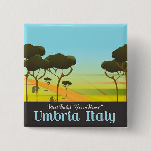 Bóton Quadrado 5.08cm poster de viagens Umbria Itália