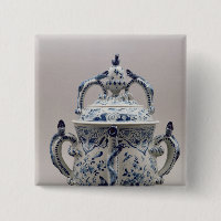 Pote, azul e branco do posset de Lambeth Delftware