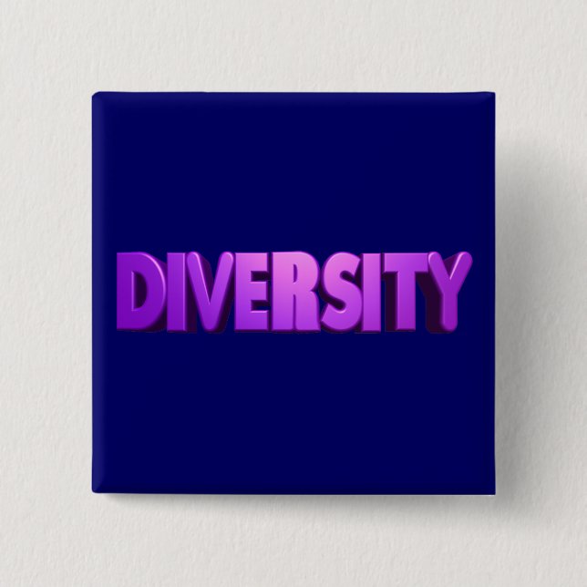 Bóton Quadrado 5.08cm Praça das Letras Roxas da Diversidade (Frente)