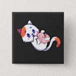 Bóton Quadrado 5.08cm Praça de Animes de Gato e Axolotl Kawaii Neko<br><div class="desc">Gato e Axolotl Kawaii Neko Anime Japonês design Gift Square Button Coleção Clássica.</div>