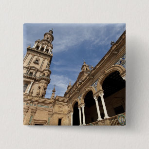 Bóton Quadrado 5.08cm Praça de Espanha, Sevilha, Andaluzia, Espanha