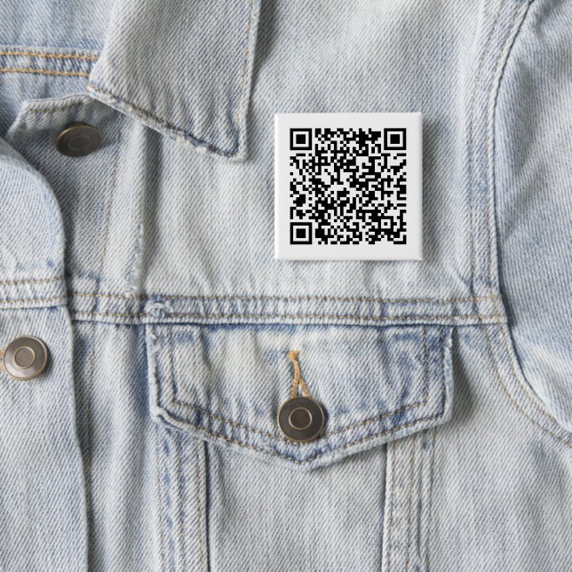 Bóton Quadrado 5.08cm Praça de URL Personalizada de Código QR Personaliz (In Situ)