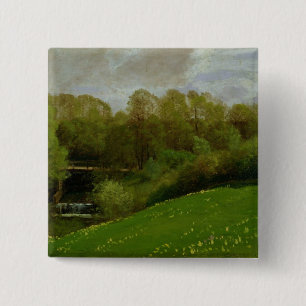 Bóton Quadrado 5.08cm Prado e floresta, 1895