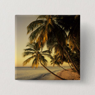 Bóton Quadrado 5.08cm Praia ao pôr do sol, Trinidad