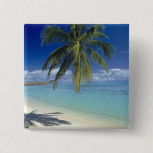 Bóton Quadrado 5.08cm Praia de Matira na ilha de Bora Bora, Sociedade