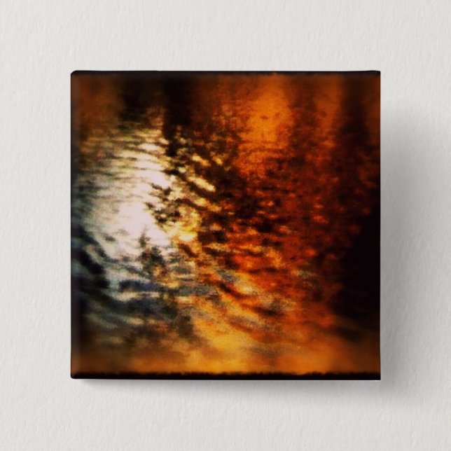 Bóton Quadrado 5.08cm Prata e ouro (Frente)