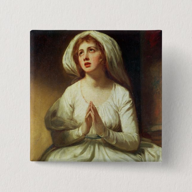 Bóton Quadrado 5.08cm Praying da senhora Hamilton (Frente)