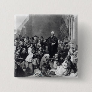 Bóton Quadrado 5.08cm Preaching de John Wesley