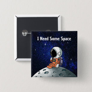 Bóton Quadrado 5.08cm Precisa Espaço, Astronauta, Cosmonauta, Personaliz