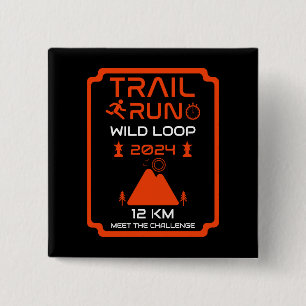 Bóton Quadrado 5.08cm Prêmio de Competição de Trail Run