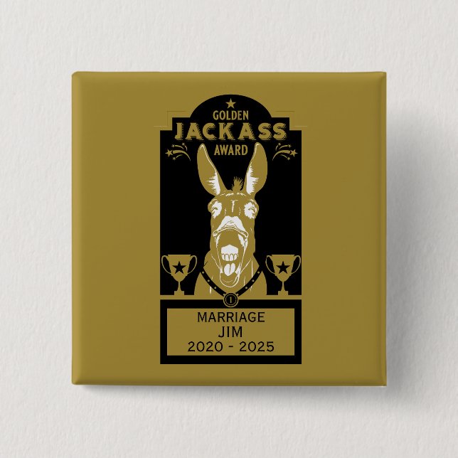 Bóton Quadrado 5.08cm Prêmio ouro (Frente)