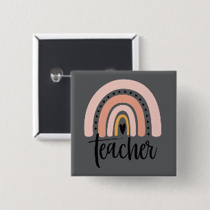 Bóton Quadrado 5.08cm Presente Arco-íris Amor Inspiração Ensinar Profess