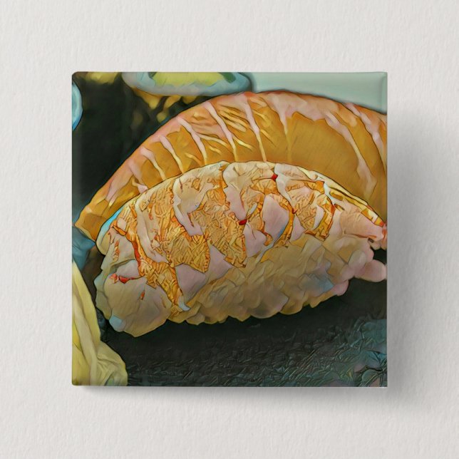 Bóton Quadrado 5.08cm Presente de amante Sushi (Frente)