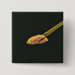 Bóton Quadrado 5.08cm Presente de amante Sushi