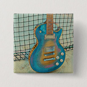 Bóton Quadrado 5.08cm Presente de guitarrista acústico