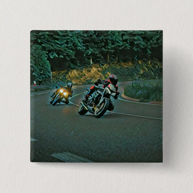 Bóton Quadrado 5.08cm Presente de moto (Frente)