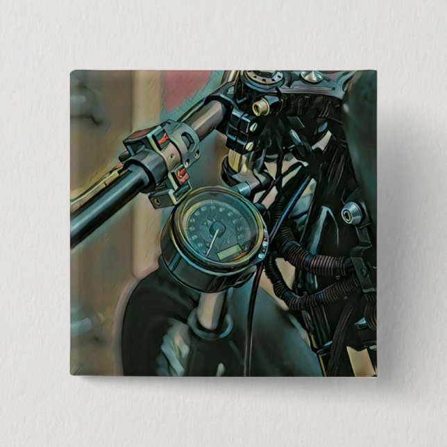 Bóton Quadrado 5.08cm Presente de motocicletas (Frente)