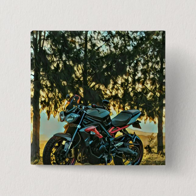 Bóton Quadrado 5.08cm Presente de motocicletas (Frente)