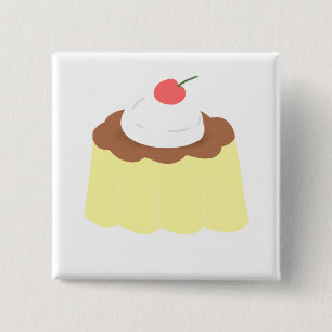 Bóton Quadrado 5.08cm Presente de Sobremesa de Pudim de Creme de Chocola