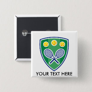 Bóton Quadrado 5.08cm Presente de tênis personalizado para clube ou torn