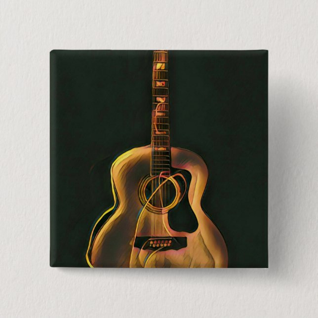 Bóton Quadrado 5.08cm presente guitarrista legal (Frente)