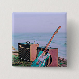 Bóton Quadrado 5.08cm Presente para amigo guitarrista