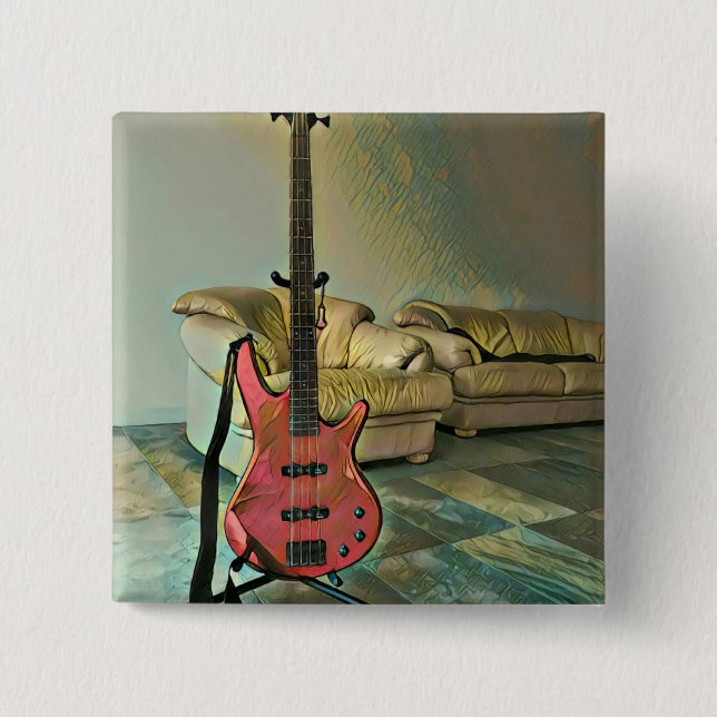 Bóton Quadrado 5.08cm Presente para guitarristas (Frente)