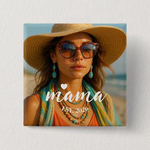 Bóton Quadrado 5.08cm Presente Personalizado Ano da Mamãe para a Mamãe