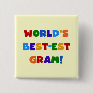 Bóton Quadrado 5.08cm Presentes brilhantes das cores do grama do Melhor-