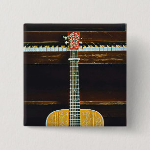 Bóton Quadrado 5.08cm Presentes de amantes de guitarra