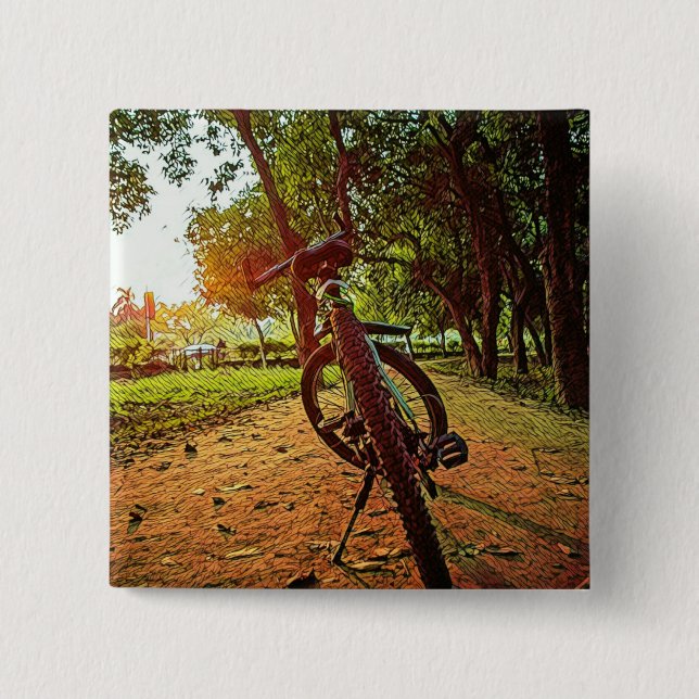 Bóton Quadrado 5.08cm presentes de bicicleta de montanha (Frente)