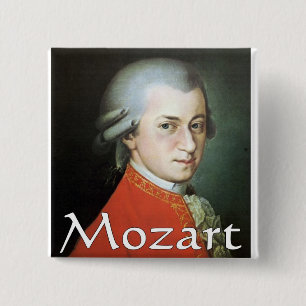 Bóton Quadrado 5.08cm Presentes de Mozart para melómanos
