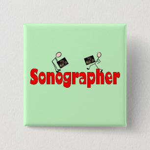 Bóton Quadrado 5.08cm Presentes de Sonographer