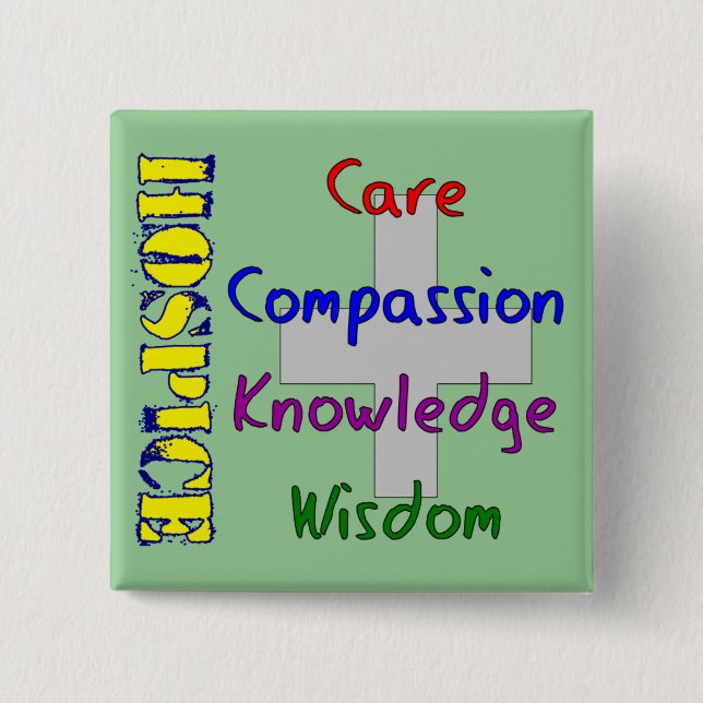 Bóton Quadrado 5.08cm Presentes do trabalhador do hospício (Frente)