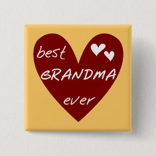 Bóton Quadrado 5.08cm Presentes dos t-shirt da avó do coração vermelho