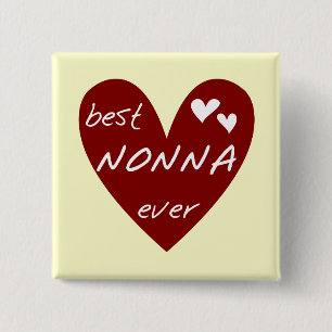 Bóton Quadrado 5.08cm Presentes dos t-shirt de Nonna do coração vermel