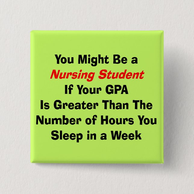 Bóton Quadrado 5.08cm Presentes engraçados do estudante dos cuidados (Frente)