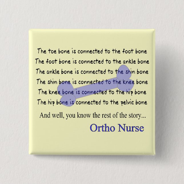 Bóton Quadrado 5.08cm Presentes ortopédicos engraçados da enfermeira (Frente)
