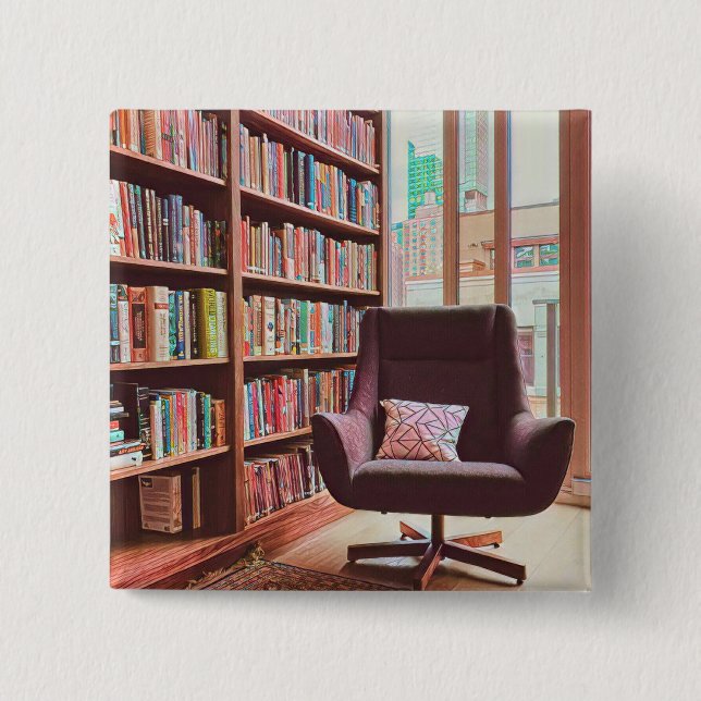 Bóton Quadrado 5.08cm Presentes para amantes de livros de adolescentes (Frente)