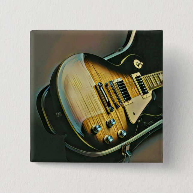 Bóton Quadrado 5.08cm Presentes para guitarrista (Frente)