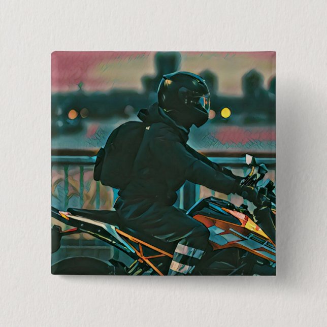 Bóton Quadrado 5.08cm Presentes para motociclistas (Frente)