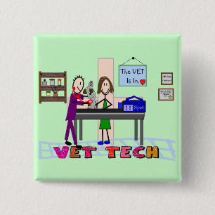 Bóton Quadrado 5.08cm Presentes veterinários do técnico---Arte origina