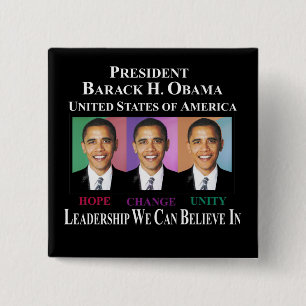 BÓTON QUADRADO 5.08CM PRESIDENTE BARACK OBAMA